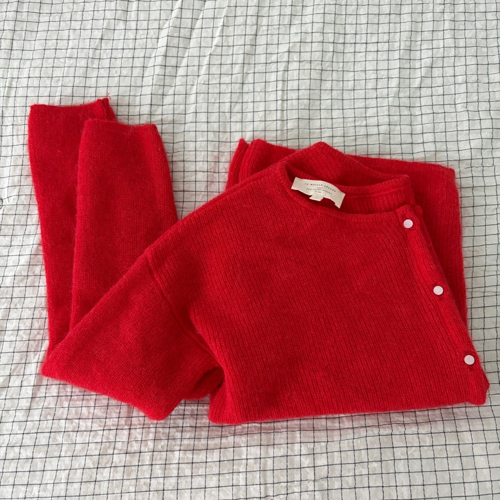 Sézane Gaspar Cardigan Sweater Red - Picture 2 of 6